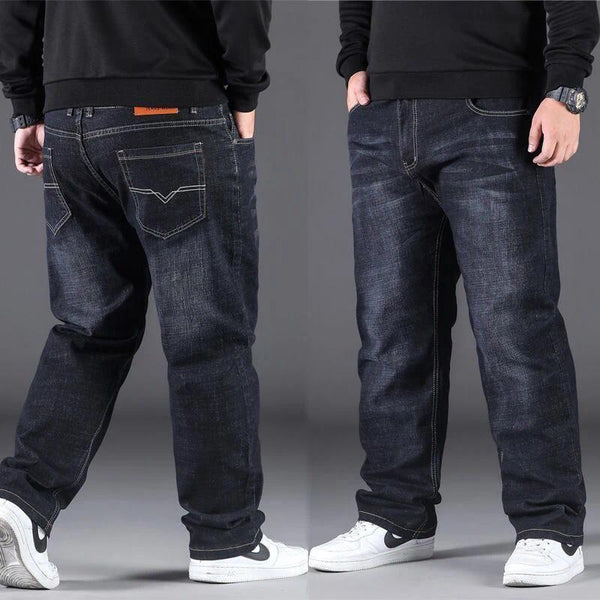 Mens Large Size Jeans 10XL Oversize High Waist Loose Trousers Husband Plus Size Loose Denim Trousers