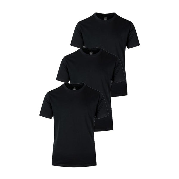 3-Pack Men'S Cotton T-Shirts - Solid Crew Neck Short Sleeve Tops, All-Season Casual Knit Fabric Tees Slight Stretch, Regular Fit for Mature Occasions