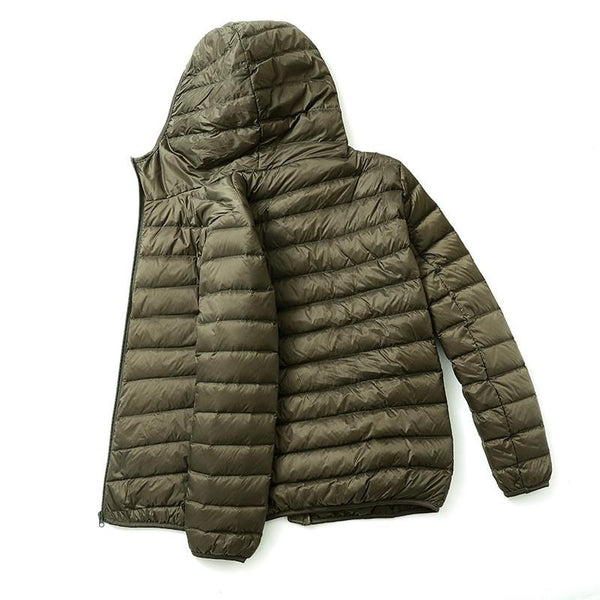 Winter Down Jacket Men White Duck Coat Windproof Warm Travel Camping Overcoat New in Thicken Solid Color Hooded Male Clothing
