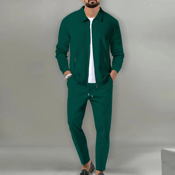 Spring And Fall's Best-Selling Men's Waffle Suit Solid Color Jacket And Pants Seven Solors Street-Style Men's Wear