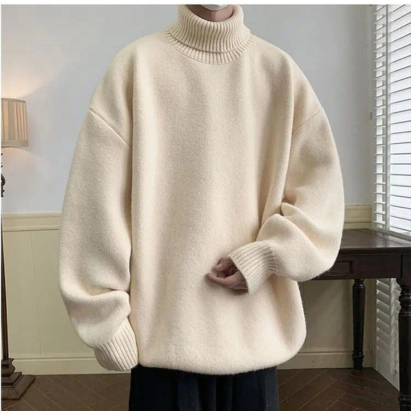 Knitted Men Sweater Turtleneck Loose Casual Bottoming Autumn Pullovers Christmas Sweaters