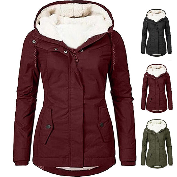 New Winter Jacket Women Warm Parkas Hooded Thick Plush Coats Female Mid-Long Cotton Jacket Warm Winter Coat Outwear