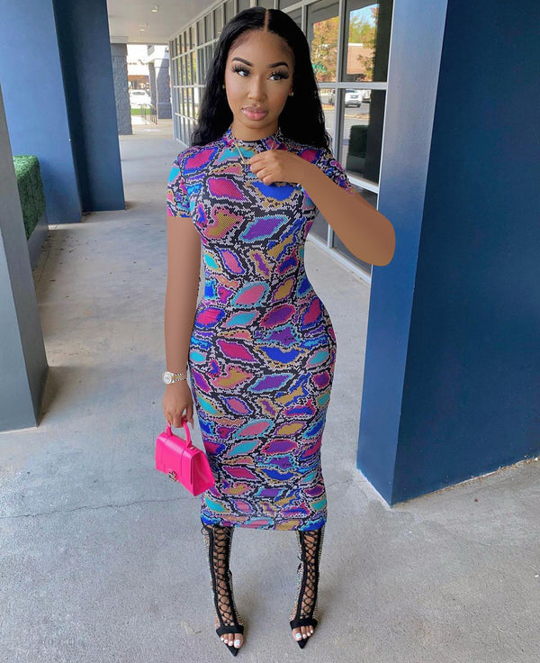 Azure Elegance Womens Printed Blue Dress Flowy Silhouette Handcrafted Design Breathable Summer Dress Boho Chic Style Statement Piece