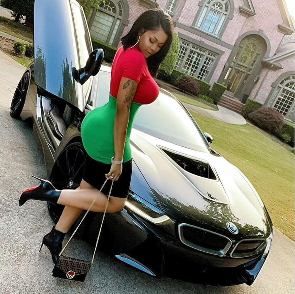 Modern Tri-Tone Womens Printed Dress Three Color Block Design Flowy Silhouette Casual Summer Dress Fashion Forward Statement Piece