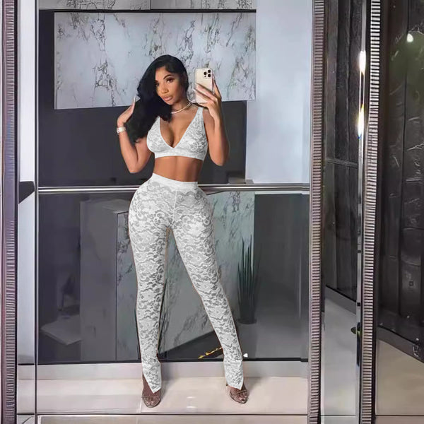 Women's Sexy Lace Two-Piece Set