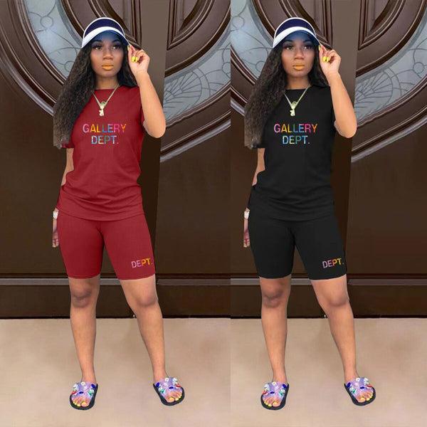 Women's Fashion Printed Letter Two-Piece Set