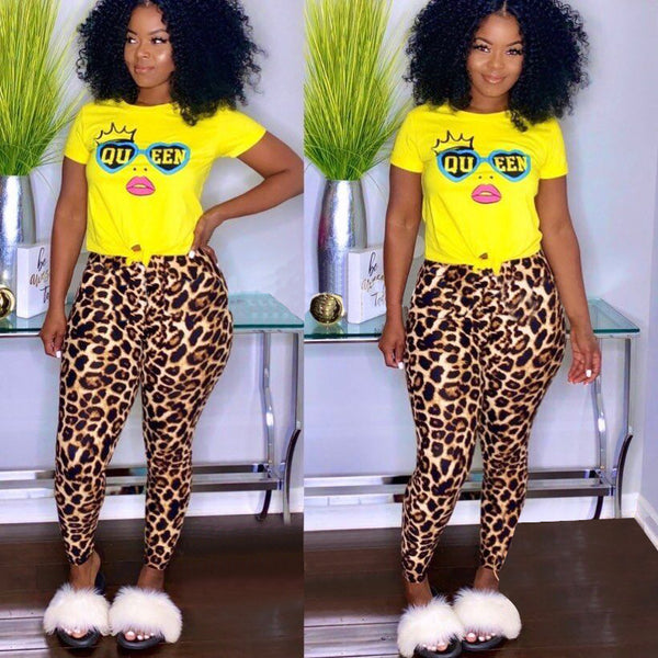 Urban Edge Womens Printed Two Piece Set Short Sleeve Streetwear Matching Outfit Bold Graphic Design Casual Summer Coordinated Set